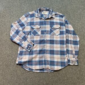 Jackson Hole Flannel Shirt XL Mens Blue Plaid Outdoor Grunge Button Down TShirt
